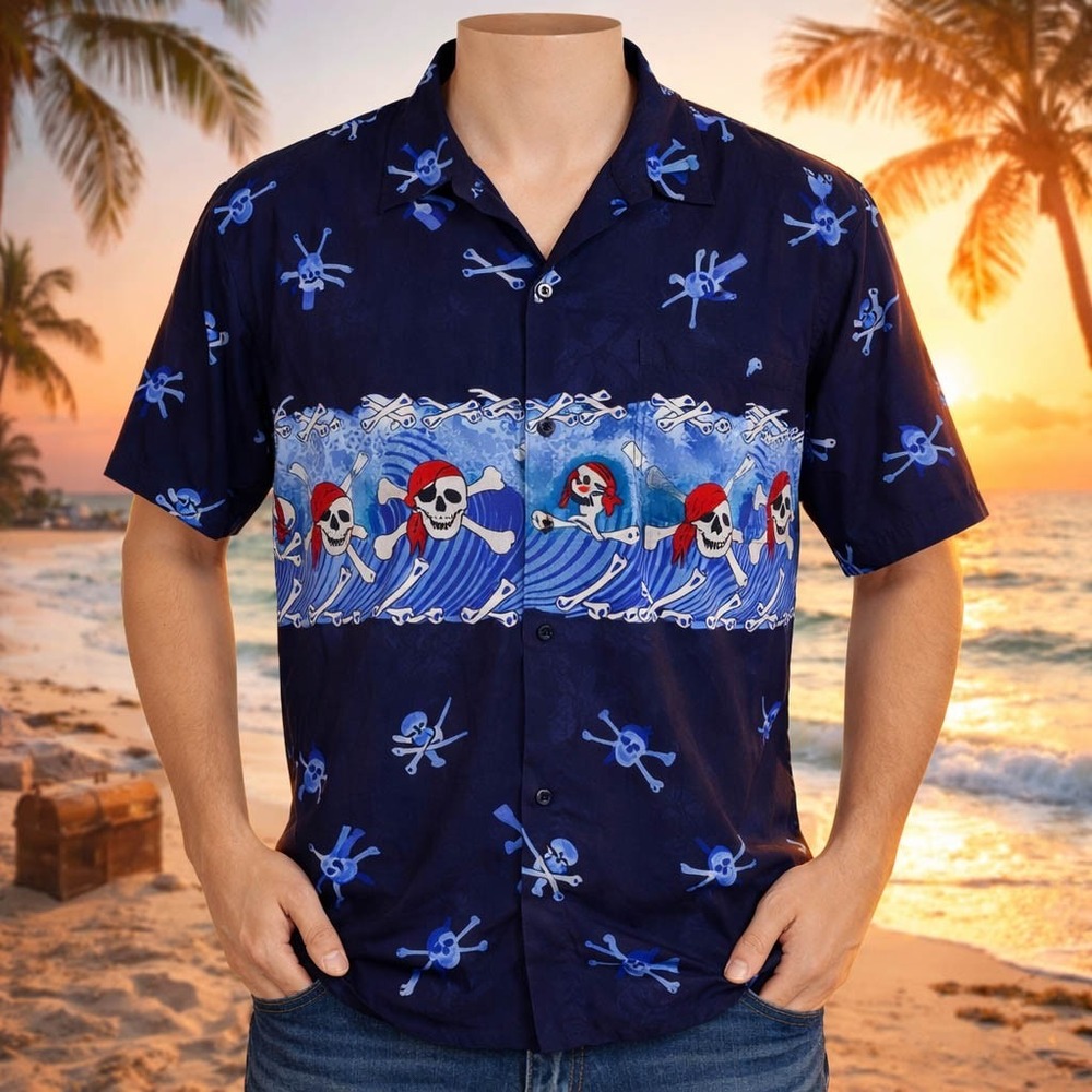 La‎ Leela Shirt Large Pirates Swords Crossbones